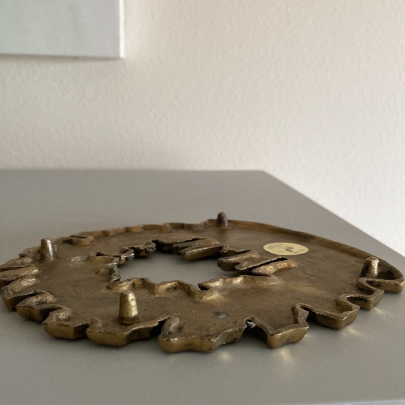 Vintage Penco Solid Brass Christmas Wreath Trivet Hot Plate New Bedford Mass - Picture 5 of 8